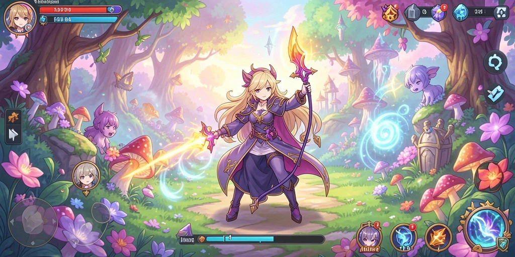 Menampilkan layar permainan slot yang penuh warna.