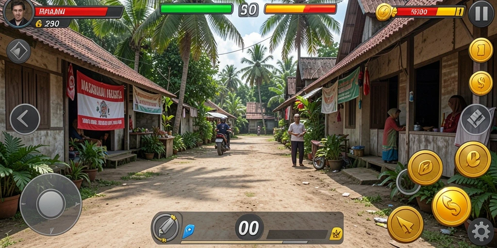 Screenshot menampilkan karakter utama dalam aksi.